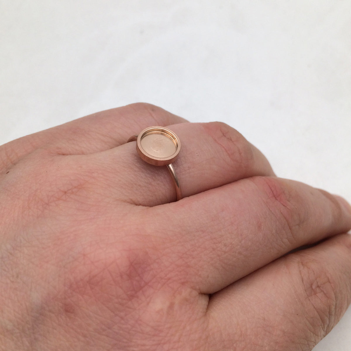 10/50pcs Open Stainless Steel Round Bezel Cup Ring blank cabochon settings 3 colors and size Adjustable