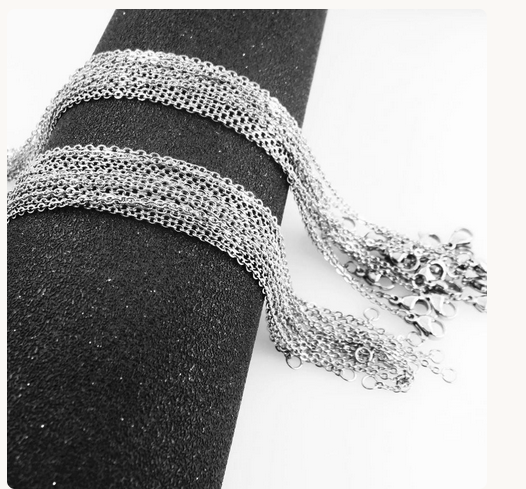 20pcs 18K 1.5x2.0mm plated Stainless Steel Flat Cable Chain Necklace Soldered Oval Link 16-30"