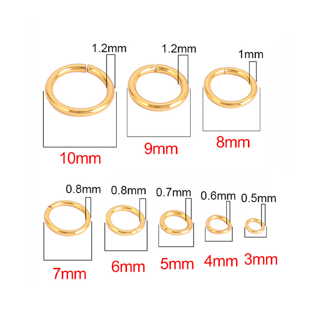 1000pcs Stainless Steel Real Gold plated Open Round Jump Rings Soldered YOU Pick the Size