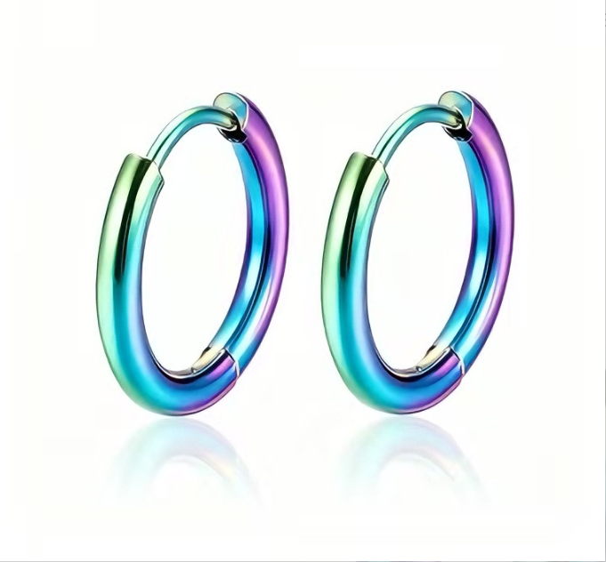 10 Pairs 18k gold plated Hoop piercing Stainless Steel Hoop earrings 8mm to 20mm 2.0/2.5/3.0mm thick