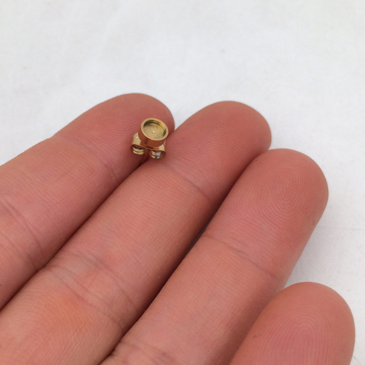 100pcs 18k Gold Rose plated Stainless Steel Earring Posts Studs Settings Bezels Cabochons Tacks Thick Bezel 4/6/8/10mm inner