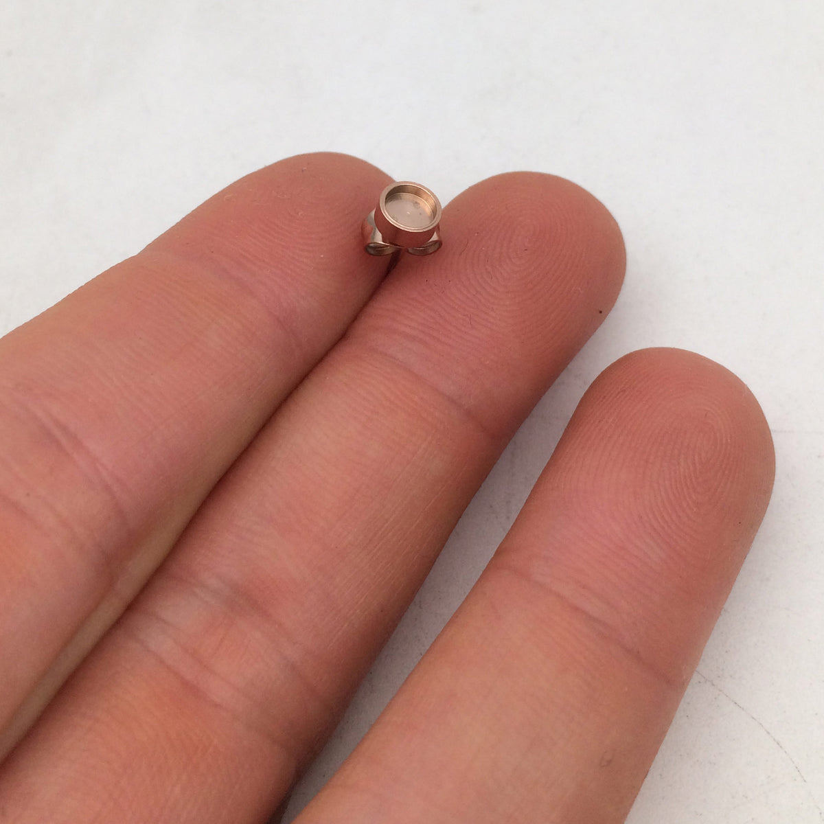100pcs 18k Gold Rose plated Stainless Steel Earring Posts Studs Settings Bezels Cabochons Tacks Thick Bezel 4/6/8/10mm inner