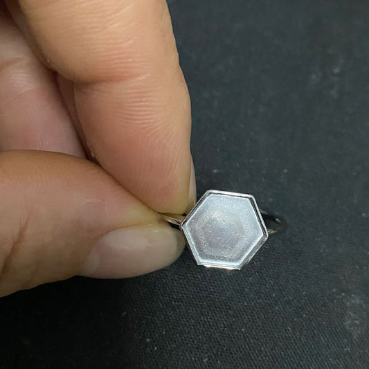 10/50pcs hexagon Shape 18K Plated Stainless Steel Bezel Cup Open Ring blank cabochon settings 10mm inner