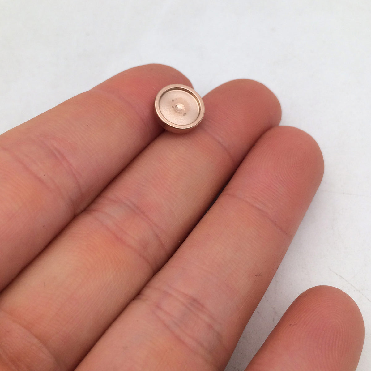 100pcs 18k Gold Rose plated Stainless Steel Earring Posts Studs Settings Bezels Cabochons Tacks Thick Bezel 4/6/8/10mm inner