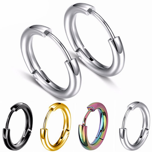10 Pairs 18k gold plated Hoop piercing Stainless Steel Hoop earrings  8mm to 20mm 2.0/2.5/3.0mm thick