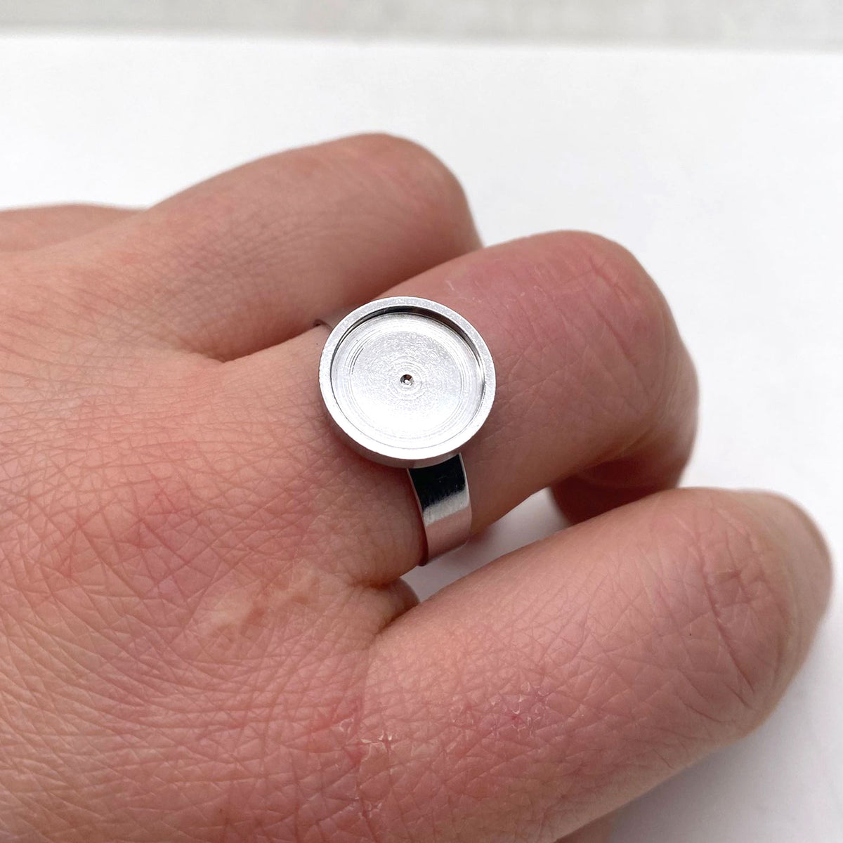 10/50pcs Adjustable 18K plated Stainless Steel Bezel Cup Ring blank cabochon settings 6mm 8mm 10mm 12mm inner