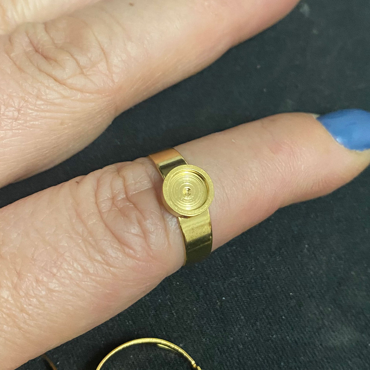 10/50pcs Adjustable 18K plated Stainless Steel Bezel Cup Ring blank cabochon settings 6mm 8mm 10mm 12mm inner