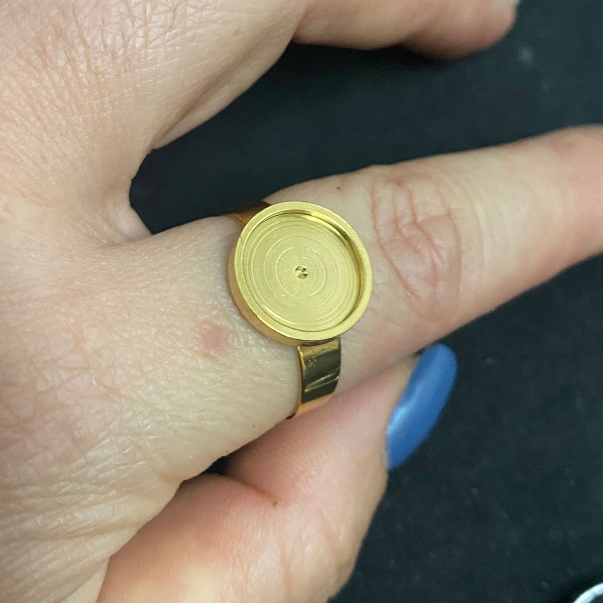 10/50pcs Adjustable 18K plated Stainless Steel Bezel Cup Ring blank cabochon settings 6mm 8mm 10mm 12mm inner