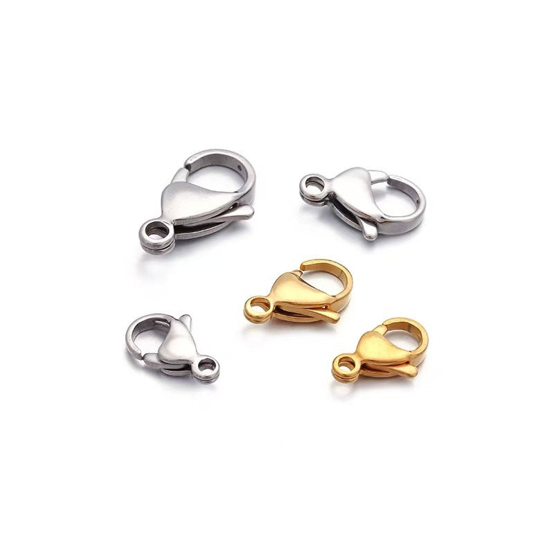 100/500 PCS 18K gold plated Stainless Steel Real Gold Plated Lobster Clasps 9mm 10mm 11mm 12mm 13mm 15mm Bulk