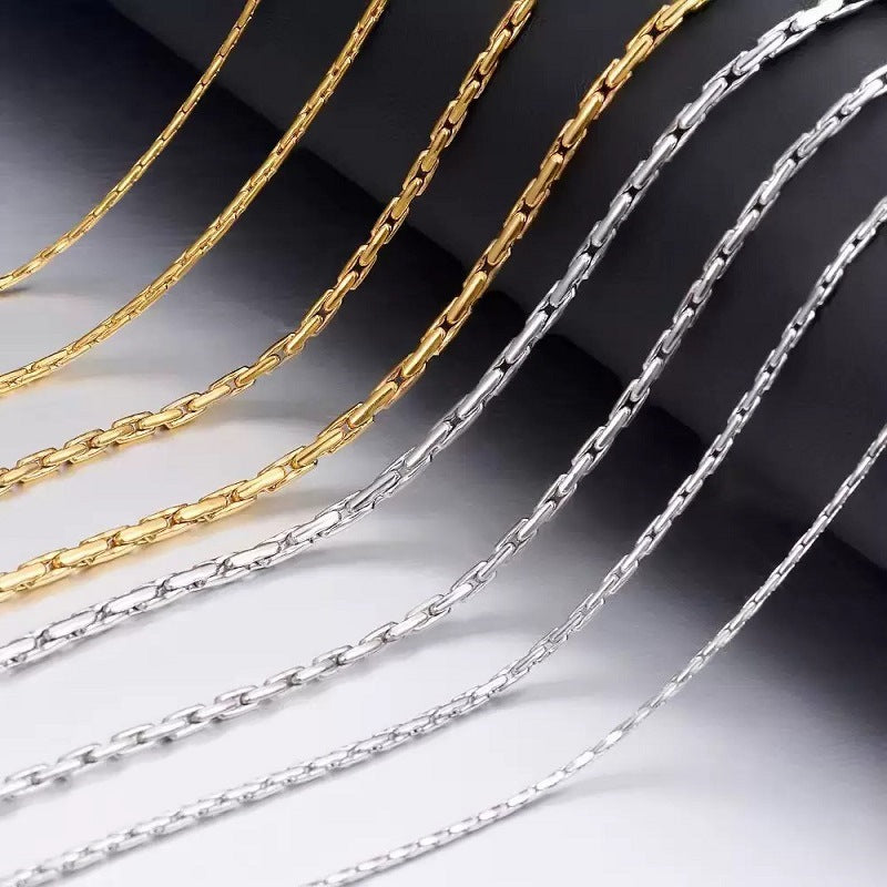 10/20m 18K Real Gold Plated Over Stainless Steel Flat/Round Cobra Chain Findings