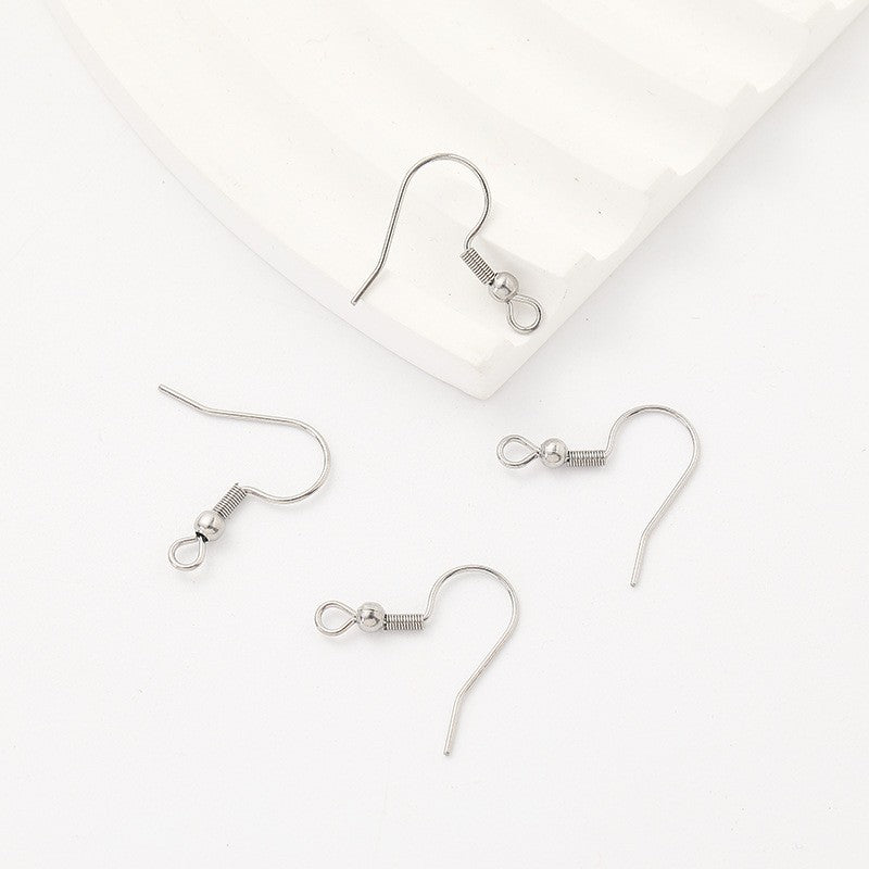 Real Gold plated Stainless Steel Ear Wires French Earring Hook Standard Ball Components 20mm
