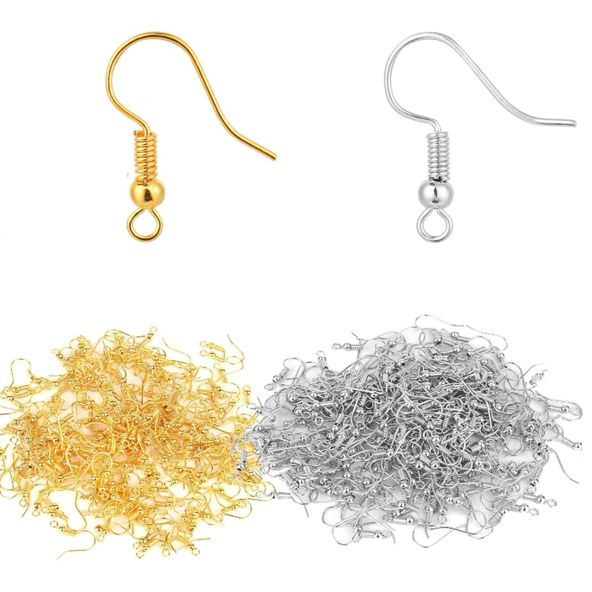 Real Gold plated Stainless Steel Ear Wires French Earring Hook Standard Ball Components 20mm
