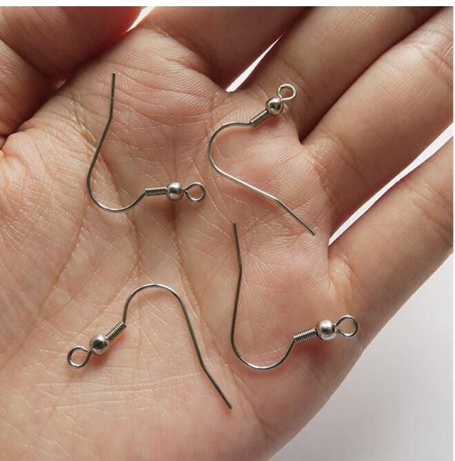 Real Gold plated Stainless Steel Ear Wires French Earring Hook Standard Ball Components 20mm
