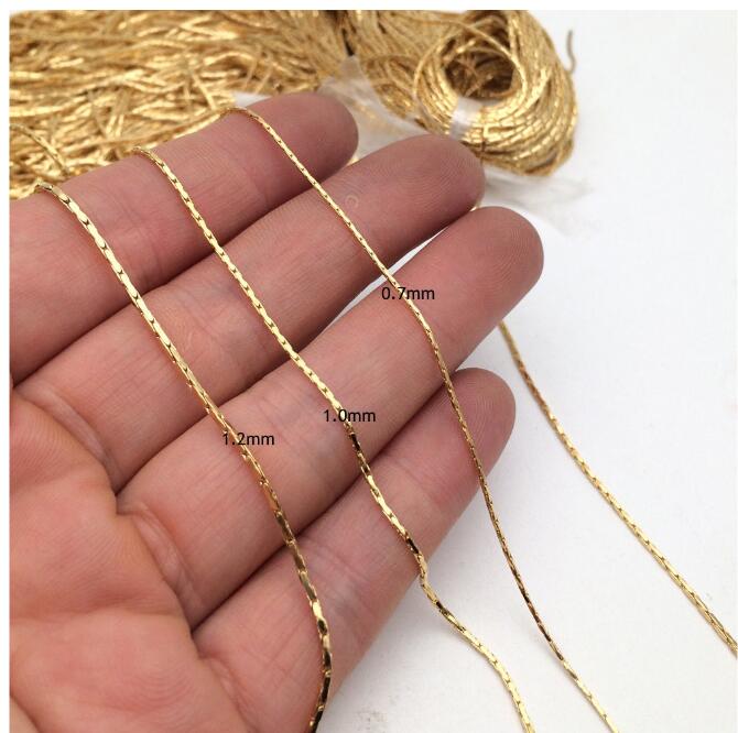 10/20m 18K Real Gold Plated Over Stainless Steel Flat/Round Cobra Chain Findings