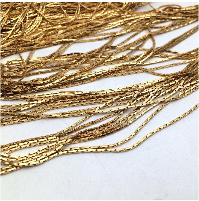 10/20m 18K Real Gold Plated Over Stainless Steel Flat/Round Cobra Chain Findings