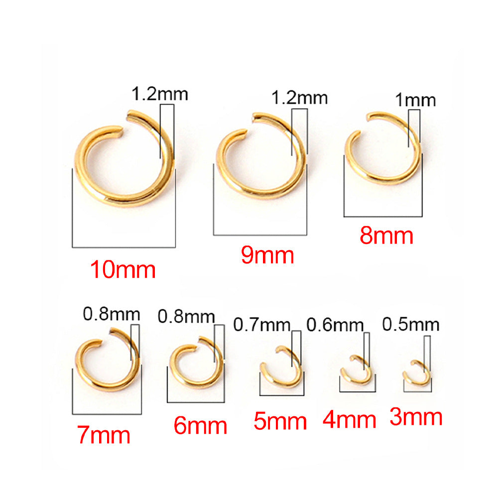 1000pcs Stainless Steel Real Gold plated Open Round Jump Rings Soldered YOU Pick the Size
