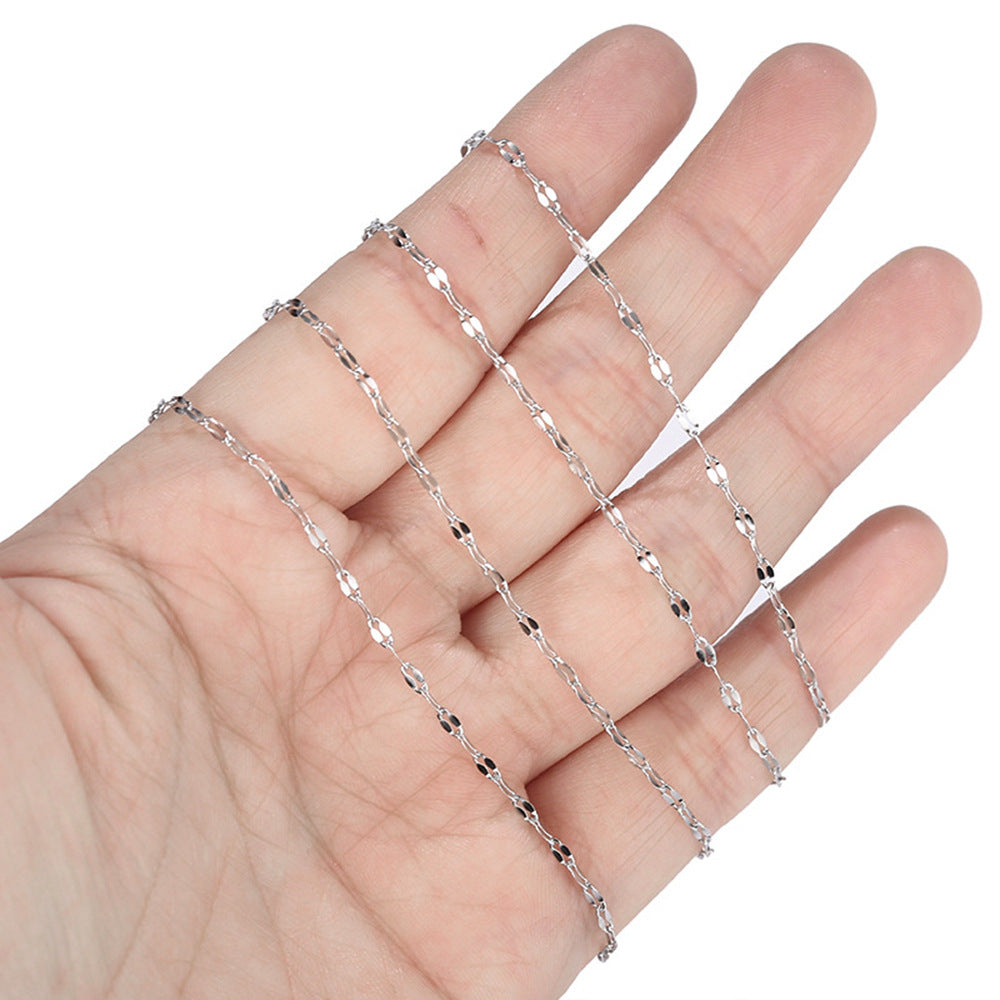 10pcs Anti Tarnish Real Gold Plated Over Stainless Steel Double Bar Chain Necklace Lip Chain Soldered Link 2x3mm 16"-30"