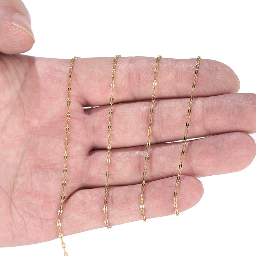 10pcs Anti Tarnish Real Gold Plated Over Stainless Steel Double Bar Chain Necklace Lip Chain Soldered Link 2x3mm 16"-30"