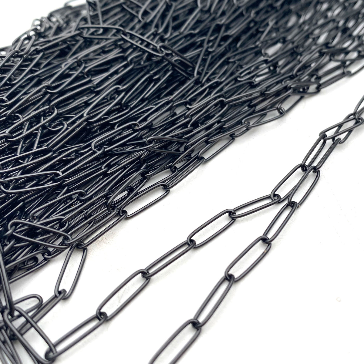 5/25Meters 2 size NON tarnished Black plated Stainless Steel Long Rectangle Soldered Link Chain