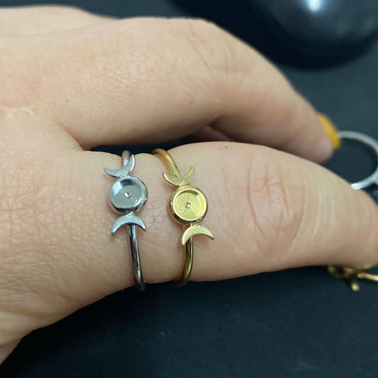 stainless steel ring settings bezel cup