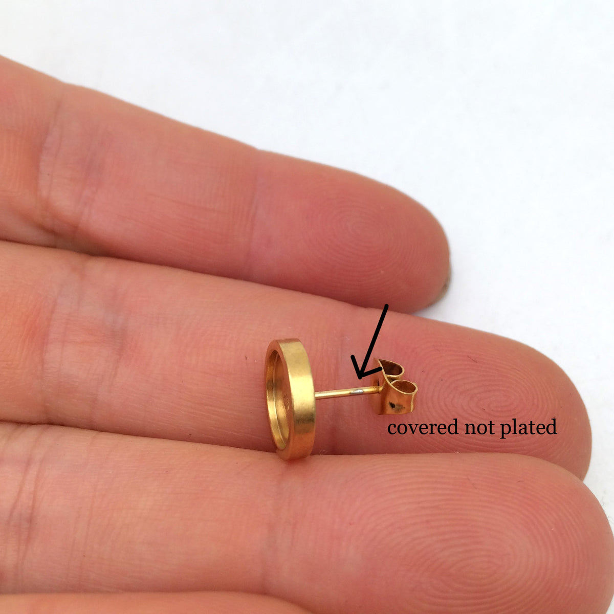 100pcs 18k Gold Rose plated Stainless Steel Earring Posts Studs Settings Bezels Cabochons Tacks Thick Bezel 4/6/8/10mm inner