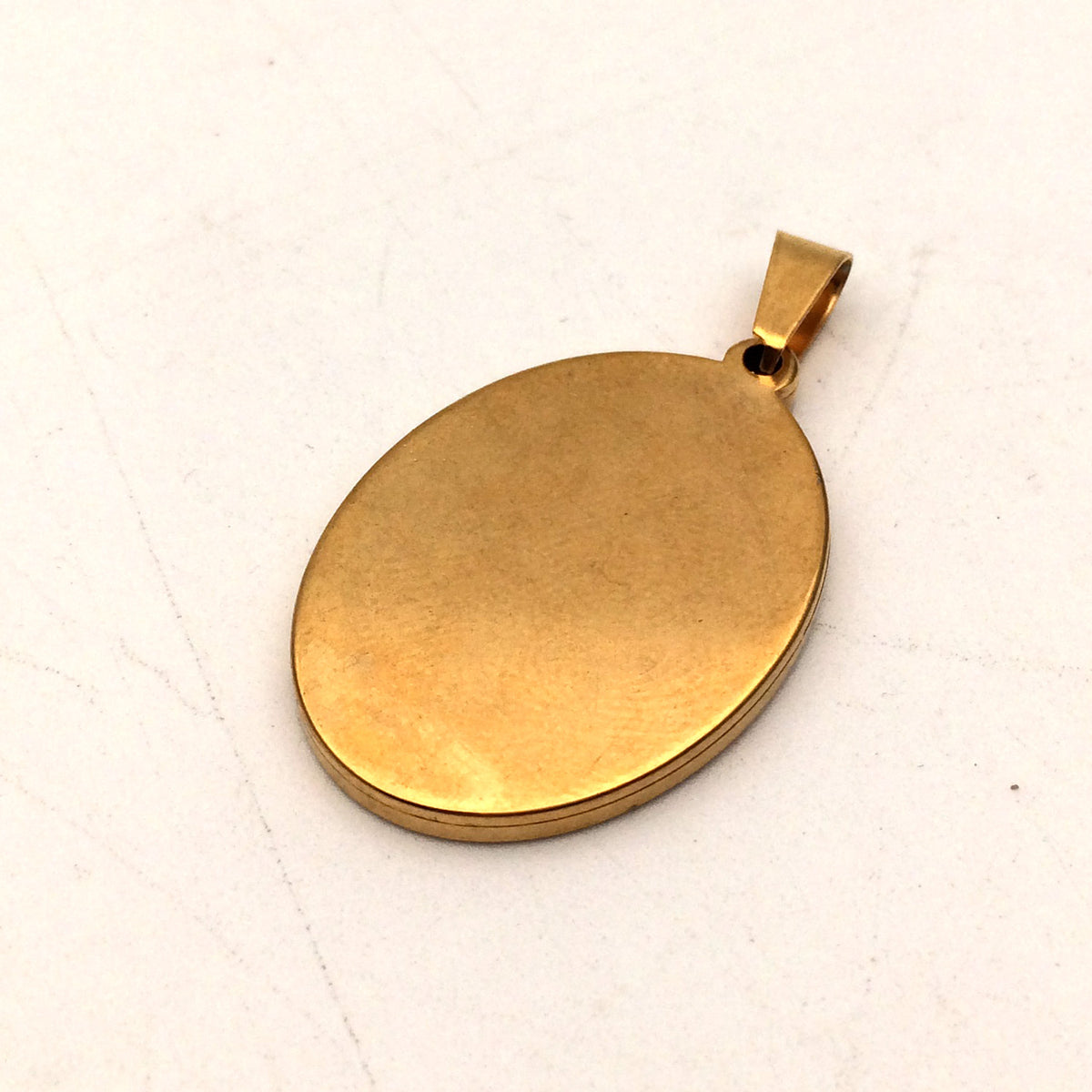 10pcs Real Gold Plated Solid Stainless Steel Cabochon Settings Oval Bezel Tray Blanks Pendants with Clasp 6 size you pick