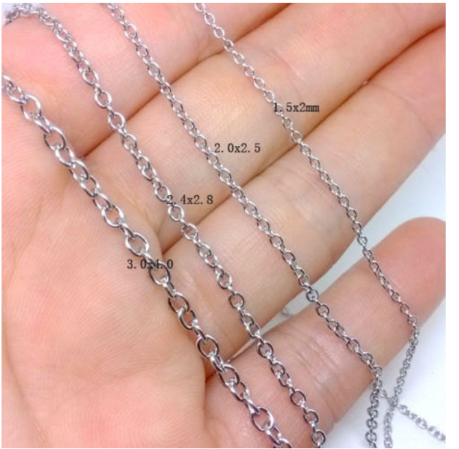 20m ROUND Stainless Steel Soldered Cable Chain welded Oval Link Jewelry Making 5 size