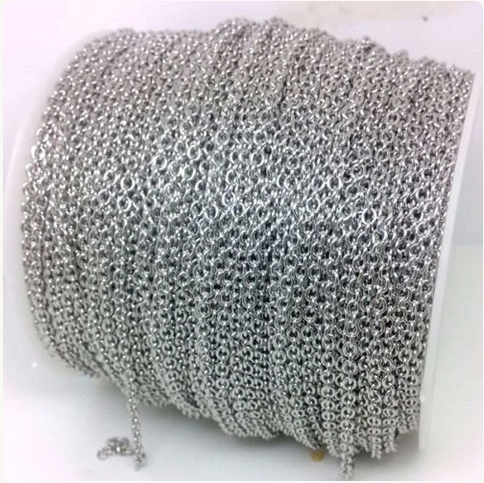 20m ROUND Stainless Steel Soldered Cable Chain welded Oval Link Jewelry Making 5 size