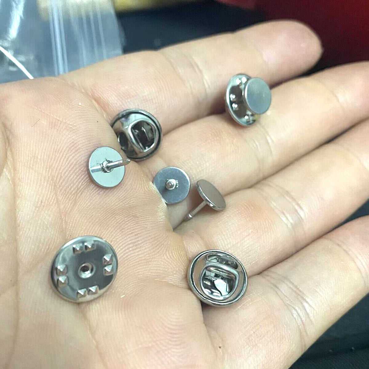 100pcs Stainless Steel Tie Tacks Blank Pins with Clutch Back  Lapel / Scatter Pin Clutch Back Jewelry Findings